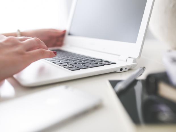 Person working on laptop